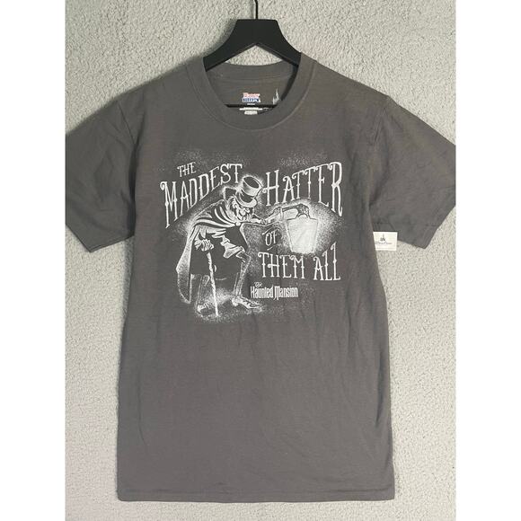 Disney Parks Haunted Mansion Tee Small Maddest Hatter Glow in the Dark NWT - Picture 2 of 7